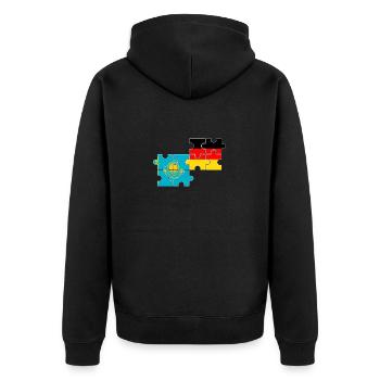 Kazakhstan Allemagne Drapeau allemand Kazakh - Veste à capuche bio Premium Unisexe - noir - Dos - Nico (187cm)
