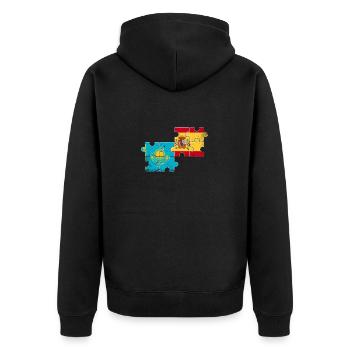 Kazakhstan Espagne Drapeau Vintage Espagnol Kazakh - Veste à capuche bio Premium Unisexe - noir - Dos - Nico (187cm)