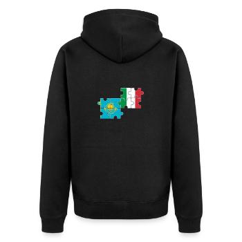 Kasachstan Italien Flagge Italienisch Kasache - Unisex Premium Bio Zip Hoodie - Schwarz - Hinten - Nico (187cm)