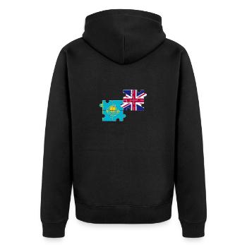 Kazakhstan UK Flag British Kazakh - Unisex Premium Organic Zip Hoodie - black - Back - Nico (187cm)