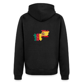 Cameroun Espagne Drapeau Espagnol Camerounais - Veste à capuche bio Premium Unisexe - noir - Dos - Nico (187cm)