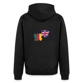 Kamerun UK Flagge Britisch Kamerun - Unisex Premium Bio Zip Hoodie - Schwarz - Hinten - Nico (187cm)