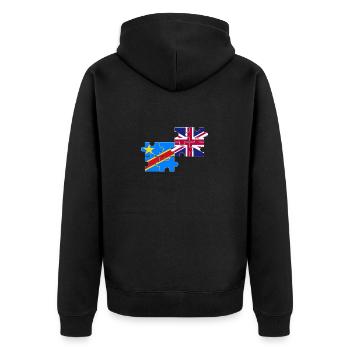 RD Congo Drapeau du Royaume-Uni Britanniques Congolais - Veste à capuche bio Premium Unisexe - noir - Dos - Nico (187cm)