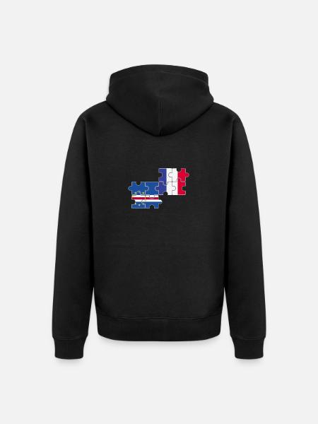 Cap-Vert France Drapeau Cap-Vert français - Veste à capuche bio Premium Unisexe - noir