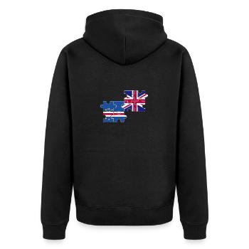 Kap Verde UK Flagge Britisch Kap Verdisch - Unisex Premium Bio Zip Hoodie - Schwarz - Hinten - Nico (187cm)