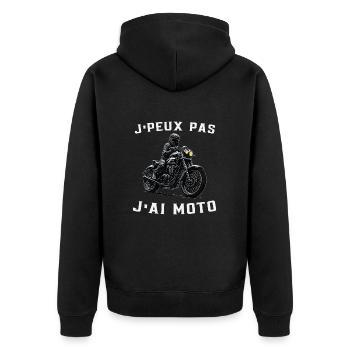 J'Peux Pas J'ai Moto Homme Motard Biker Humour - Veste à capuche bio Premium Unisexe - noir - Dos - Nico (187cm)