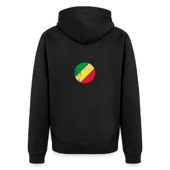 Republik Kongo Vintage Kongolesische Flagge - Unisex Premium Bio Zip Hoodie - Schwarz - Hinten - Nico (187cm)