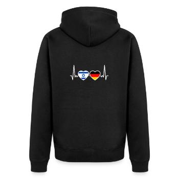 Israël Allemagne Heartbeat Flag Israël - Veste à capuche bio Premium Unisexe - noir - Dos - Nico (187cm)