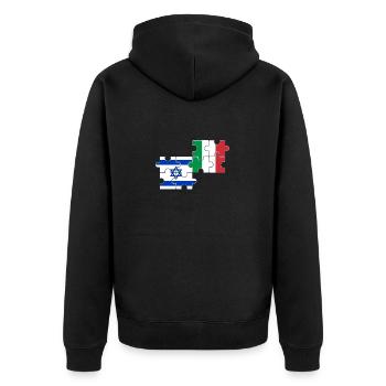Israël Italie Drapeau Italien Israélien - Veste à capuche bio Premium Unisexe - noir - Dos - Nico (187cm)