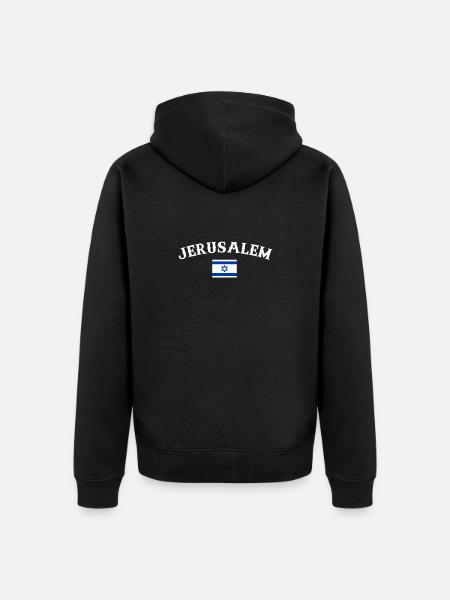 Jerusalem Israel Israeli flag Israeli - Unisex Premium Organic Zip Hoodie - black