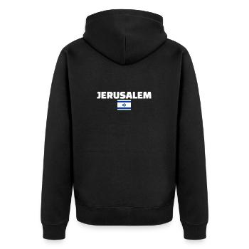 Jérusalem Israël drapeau israélien israélien - Veste à capuche bio Premium Unisexe - noir - Dos - Nico (187cm)