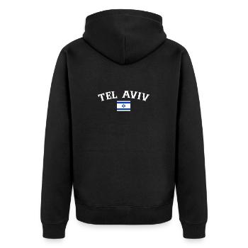 Tel Aviv Israël Drapeau israélien Israélien - Veste à capuche bio Premium Unisexe - noir - Dos - Nico (187cm)