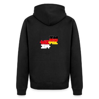 Indonésie Allemagne Drapeau Allemand Indonésien - Veste à capuche bio Premium Unisexe - noir - Dos - Nico (187cm)