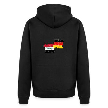 Irak Deutschland Flagge Deutsch Iraker - Unisex Premium Bio Zip Hoodie - Schwarz - Hinten - Nico (187cm)