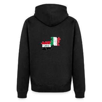 Irak Italien Flagge Italienisch Iraker - Unisex Premium Bio Zip Hoodie - Schwarz - Hinten - Nico (187cm)