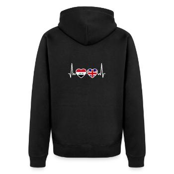 Irak Royaume-Uni Heartbeat Flag Irakiens britanniques - Veste à capuche bio Premium Unisexe - noir - Dos - Nico (187cm)