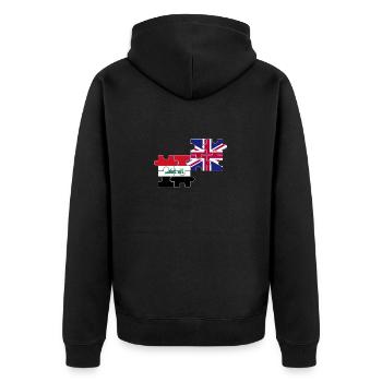 Irak UK Flagge Britisch Iraker - Unisex Premium Bio Zip Hoodie - Schwarz - Hinten - Nico (187cm)