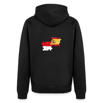 Indonesia Spain Flag Spanish Indonesian - Unisex Premium Organic Zip Hoodie - black - Back - Nico (187cm)
