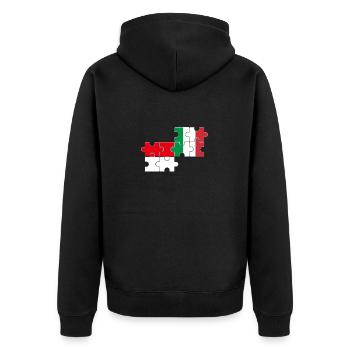 Indonesia Italy Flag Italian Indonesian - Unisex Premium Organic Zip Hoodie - black - Back - Nico (187cm)
