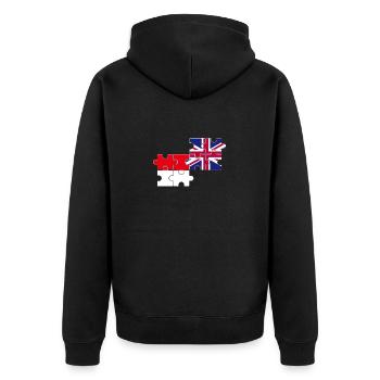 Indonesien UK Flagge Britisch Indonesisch - Unisex Premium Bio Zip Hoodie - Schwarz - Hinten - Nico (187cm)