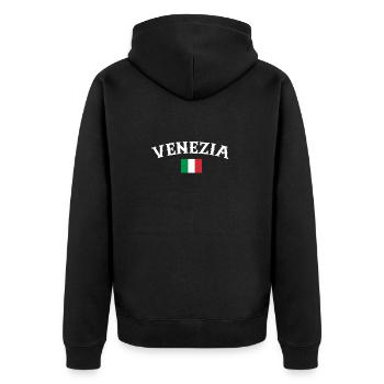 Vénétie Italie Drapeau italien Italien - Veste à capuche bio Premium Unisexe - noir - Dos - Nico (187cm)