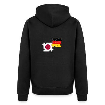 Japon Allemagne Drapeau Allemand Japonais - Veste à capuche bio Premium Unisexe - noir - Dos - Nico (187cm)