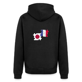 Japon France Drapeau Français Japonais - Veste à capuche bio Premium Unisexe - noir - Dos - Nico (187cm)