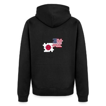 Japon États-Unis Drapeau Américain Japonais - Veste à capuche bio Premium Unisexe - noir - Dos - Nico (187cm)