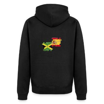 Jamaika Spanien Vintage Flagge Spanisch Jamaikaner - Unisex Premium Bio Zip Hoodie - Schwarz - Hinten - Nico (187cm)