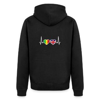 Mali Royaume-Uni Heartbeat Flag Malien britannique - Veste à capuche bio Premium Unisexe - noir - Dos - Nico (187cm)