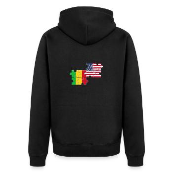 Mali USA Flag Maliens américains - Veste à capuche bio Premium Unisexe - noir - Dos - Nico (187cm)