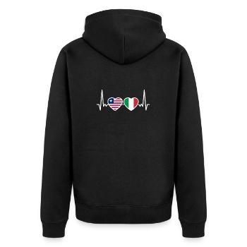 Libéria Italie Heartbeat Flag Libériens - Veste à capuche bio Premium Unisexe - noir - Dos - Nico (187cm)