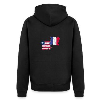 Libéria France Drapeau Français Libériens - Veste à capuche bio Premium Unisexe - noir - Dos - Nico (187cm)