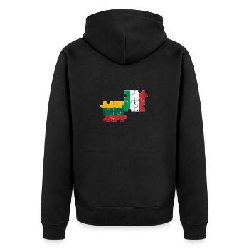 Litauen Italien Vintage Flagge Italienisch Litauer - Unisex Premium Bio Zip Hoodie - Schwarz - Hinten - Nico (187cm)