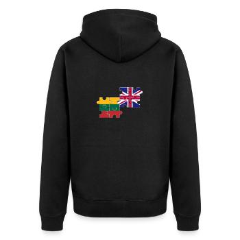 Lituanie Drapeau du Royaume-Uni Lituanien britannique - Veste à capuche bio Premium Unisexe - noir - Dos - Nico (187cm)