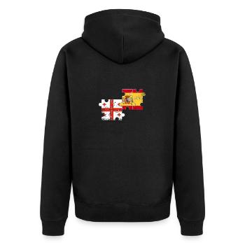 Géorgie Espagne Vintage Flag Espagnol Géorgien - Veste à capuche bio Premium Unisexe - noir - Dos - Nico (187cm)