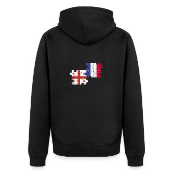 Géorgie France Vintage Heartbeat Flag - Veste à capuche bio Premium Unisexe - noir - Dos - Nico (187cm)