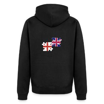 Georgia UK Flag British Georgian - Unisex Premium Organic Zip Hoodie - black - Back - Nico (187cm)