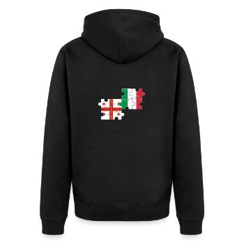 Géorgie Italie Drapeau Italien Géorgien - Veste à capuche bio Premium Unisexe - noir - Dos - Nico (187cm)