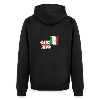 Géorgie Italie Vintage Flag Géorgien - Veste à capuche bio Premium Unisexe - noir - Dos - Nico (187cm)