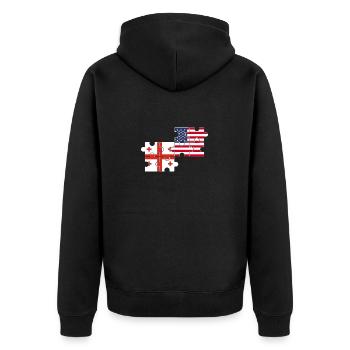 Georgia USA Flag American Georgian - Unisex Premium Organic Zip Hoodie - black - Back - Nico (187cm)
