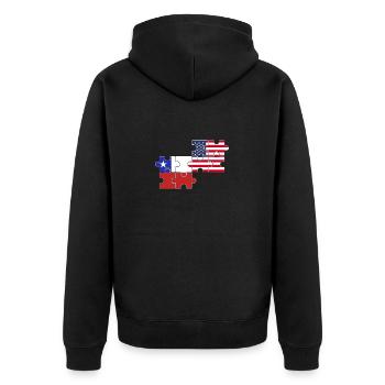 Chile USA Flag American Chilean - Unisex Premium Organic Zip Hoodie - black - Back - Nico (187cm)