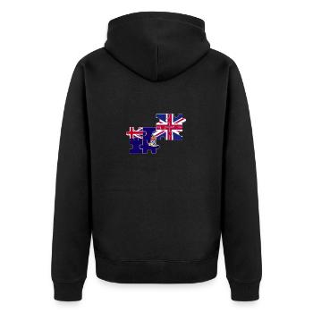 Cayman Islands UK Flagge Britischer - Unisex Premium Bio Zip Hoodie - Schwarz - Hinten - Nico (187cm)