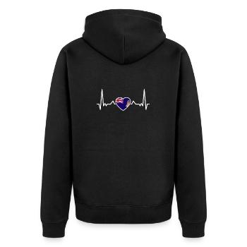 Drapeau de battement de cœur des îles Caïmans Îles Caïmans - Veste à capuche bio Premium Unisexe - noir - Dos - Nico (187cm)