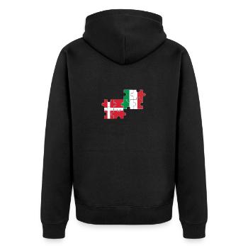 Denmark Italy Flag Italian Dane - Unisex Premium Organic Zip Hoodie - black - Back - Nico (187cm)