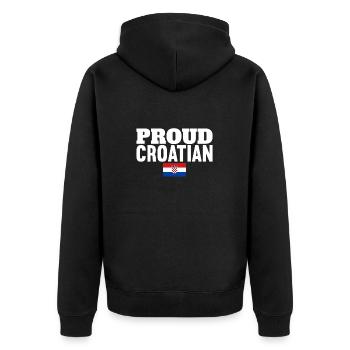 Fier croate Croatie Drapeau croate Croate - Veste à capuche bio Premium Unisexe - noir - Dos - Nico (187cm)