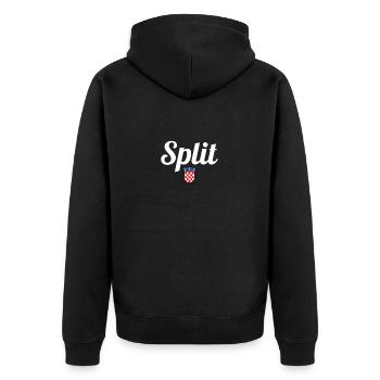 Split coat of arms Croatia Croatian flag Croatian - Unisex Premium Organic Zip Hoodie - black - Back - Nico (187cm)