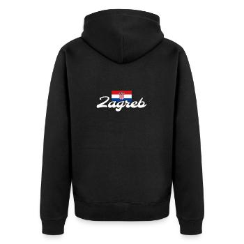 Zagreb Croatie Drapeau croate Croate - Veste à capuche bio Premium Unisexe - noir - Dos - Nico (187cm)