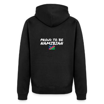 Proud To Be Namibian Namibia Flagge Namibier - Unisex Premium Bio Zip Hoodie - Schwarz - Hinten - Nico (187cm)