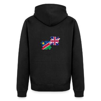 Namibia UK Flag British Namibian - Unisex Premium Organic Zip Hoodie - black - Back - Nico (187cm)